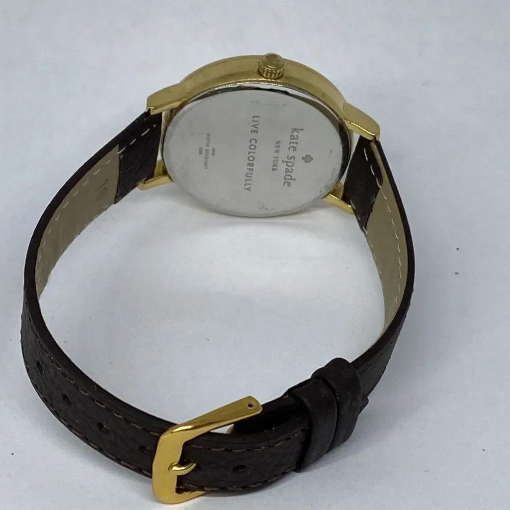 Kate Spade New York 0586 Women's Brown Leather Silver Analog Dial Watch XX572